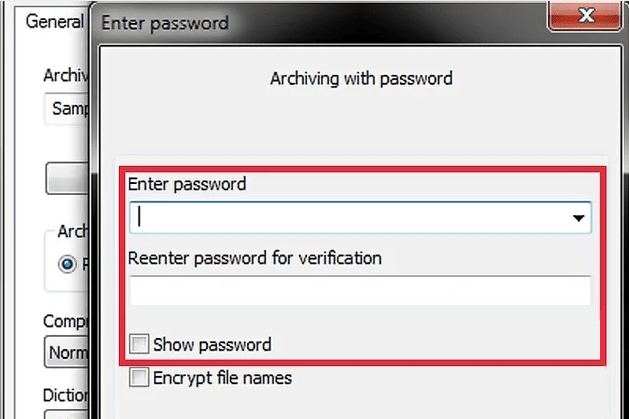compress files3 set password2