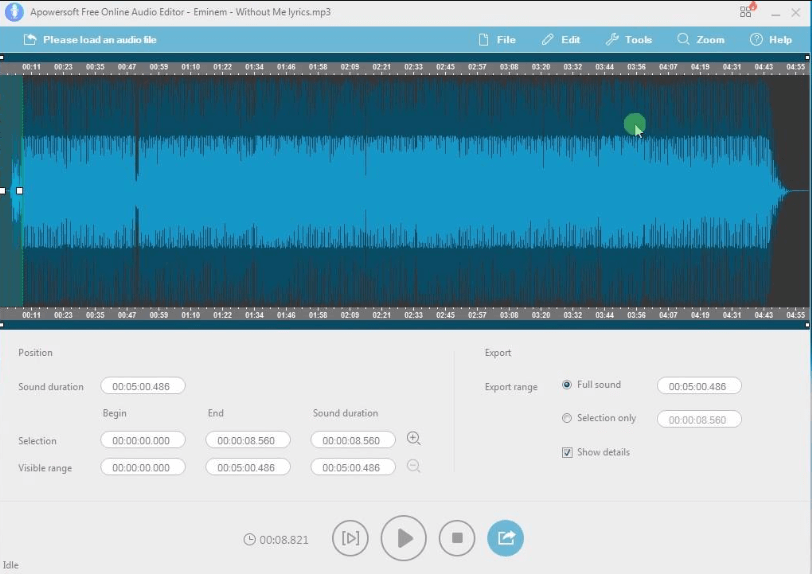 برنامج قص الاغاني apowersoft