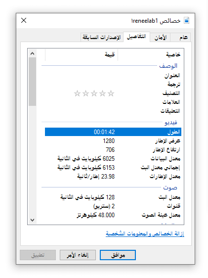 معلومات الفيديو