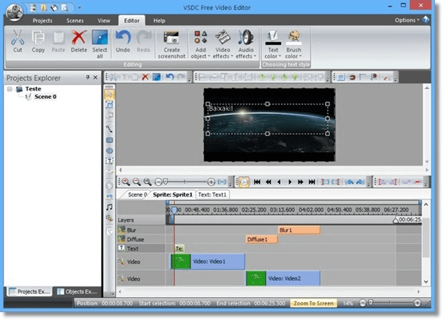 برنامج تقليم الفيديو vsdc free video editor